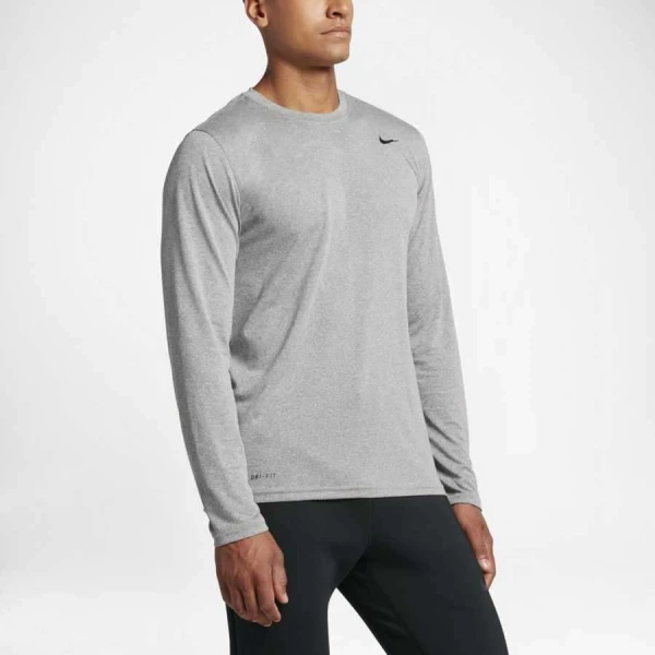 CAMISETA NIKE DRI-FIT MANGA LONGA MASCULINA - Cinza
