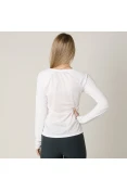 CAMISETA NIKE DRY MILER MANGA LONGA FEMININA - Branco
