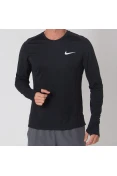 CAMISETA NIKE DRY MILER RUNNING TOP MANGA LONGA MASCULINA - Preto CAMISETA NIKE DRY MILER RUNNING TOP MANGA LONGA MASCULINA - Preto
