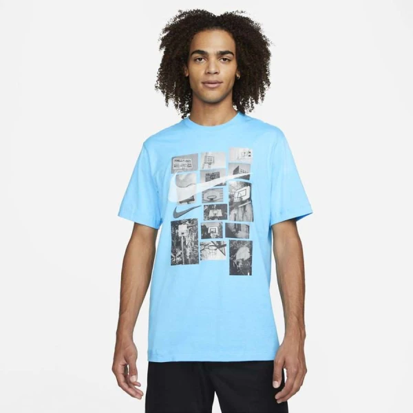 CAMISETA NIKE ESTAMPA DE BASQUETE MASCULINA - Azul