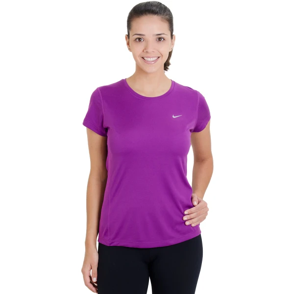 CAMISETA NIKE MILER SHORT SLEEVE FEMININA - Roxo
