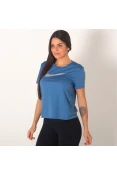 CAMISETA NIKE MILER TOP SS HBR FEMININA - Azul CAMISETA NIKE MILER TOP SS HBR FEMININA - Azul
