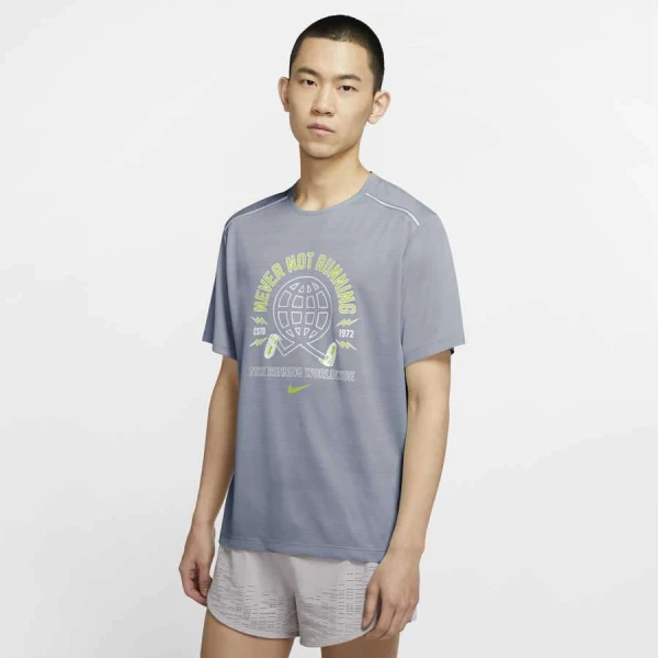 CAMISETA NIKE MILER WILD RUN MASCULINA - Azul