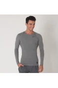 CAMISETA NIKE PRO COMBAT COOL COMPRESSION MANGA LONGA MASCULINA - Cinza CAMISETA NIKE PRO COMBAT COOL COMPRESSION MANGA LONGA MASCULINA - Cinza