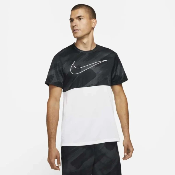 CAMISETA NIKE PRO DRI-FIT SUPERSET SPORT CLASH MASCULINA - Preto/branco