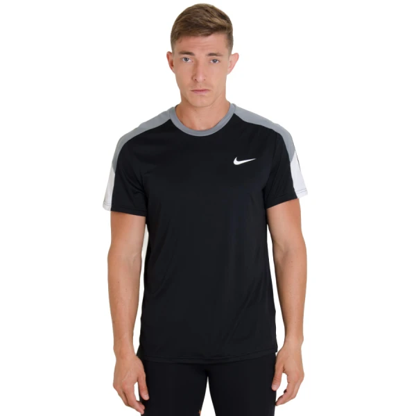 CAMISETA NIKE TEAM COURT CREW MASCULINA - Preto/cinza