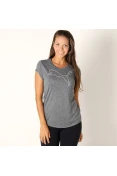CAMISETA PUMA ACTIVE LOGO HEATHER TEE FEMININA - Grafite