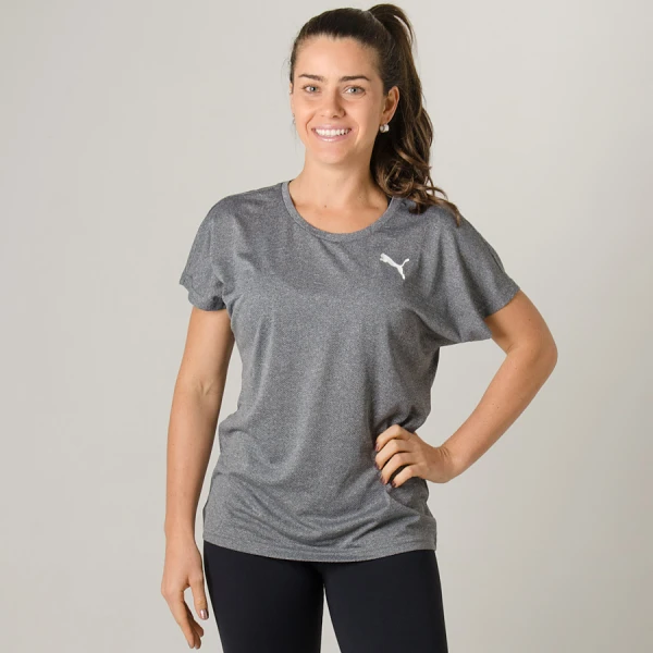 CAMISETA PUMA ACTIVE MESH HEATHER TEE FEMININA - Grafite