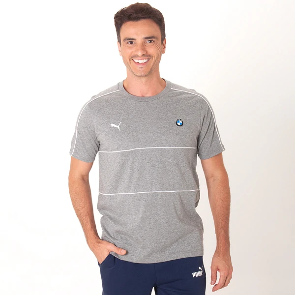 CAMISETA PUMA BMW MMS T7 MASCULINA - Cinza