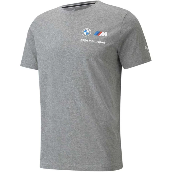 CAMISETA PUMA BMW MOTORSPORTS ESSENTIALS SMALL LOGO MASCULINA - Cinza