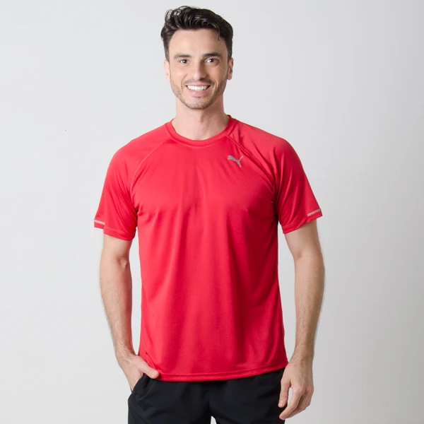 CAMISETA PUMA CORE RUN S/S TEE MASCULINA - Vermelho