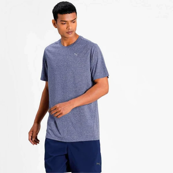 CAMISETA PUMA DE TREINO HEATHER CAT MASCULINA - Azul