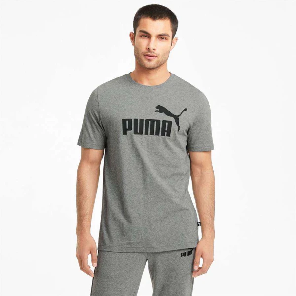 CAMISETA PUMA ESS LOGO TEE MASCULINA - Cinza