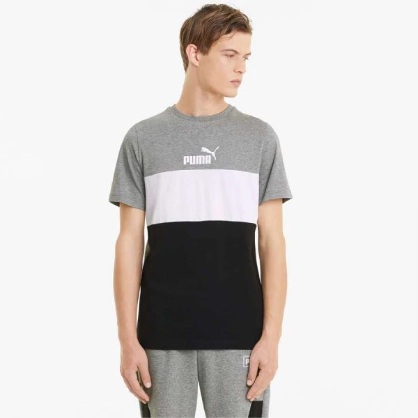 CAMISETA PUMA ESS+ TEE MASCULINO - Cinza/preto