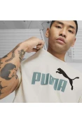 CAMISETA PUMA ESSENTIALS+ 2 COLOUR LOGO MASCULINA - Bege CAMISETA PUMA ESSENTIALS+ 2 COLOUR LOGO MASCULINA - Bege