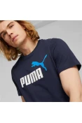 CAMISETA PUMA ESSENTIALS+ 2 COLOUR LOGO MASCULINA - Marinho CAMISETA PUMA ESSENTIALS+ 2 COLOUR LOGO MASCULINA - Marinho