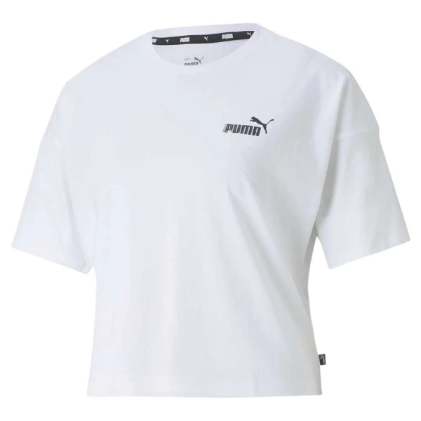 CAMISETA PUMA ESSENTIALS CROPPED SMALL LOGO FEMININO - Branco