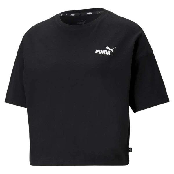 CAMISETA PUMA ESSENTIALS CROPPED SMALL LOGO FEMININO - Preto