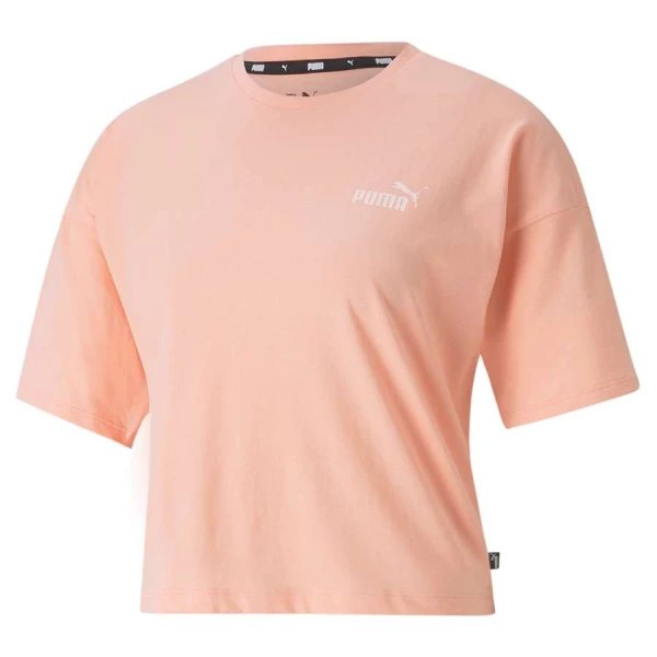 CAMISETA PUMA ESSENTIALS CROPPED SMALL LOGO FEMININO - Salmao