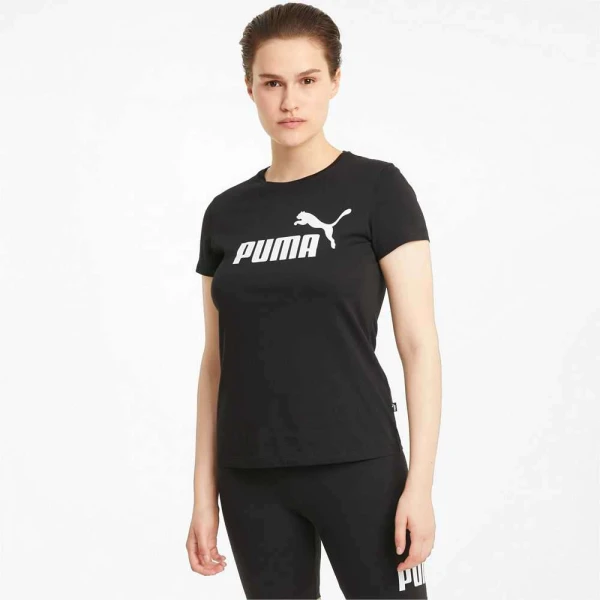 CAMISETA PUMA ESSENTIALS LOGO FEMININA - Preto