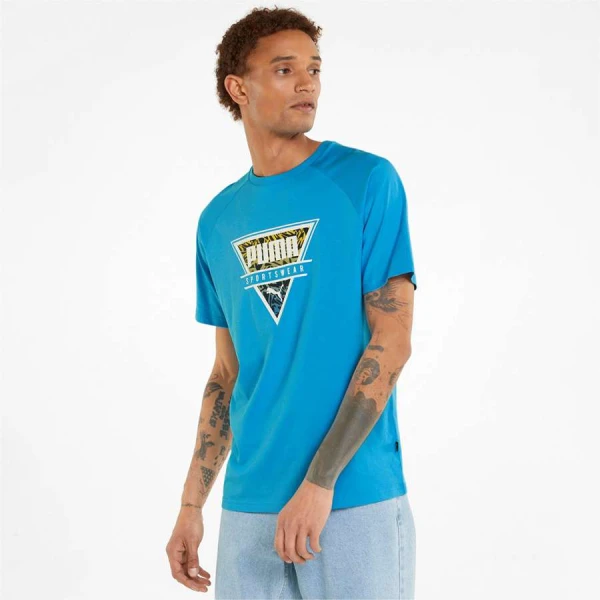 CAMISETA PUMA GRAPHIC TEE MASCULINA - Azul
