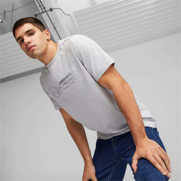 CAMISETA PUMA MERCEDES MAPF1 LOGO TEE MASCULINA - Cinza