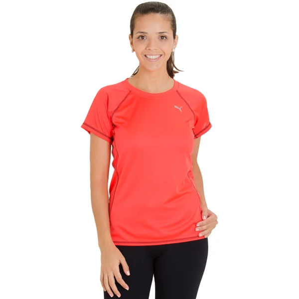 CAMISETA PUMA PE RUNNING S/S TEE FEMININA - Laranja/preto