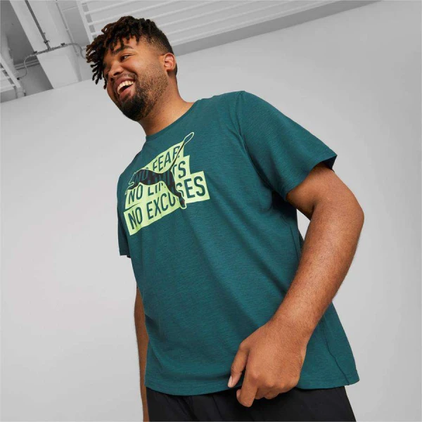 CAMISETA PUMA SLOGAN CAT TEE MASCULINA - Verde