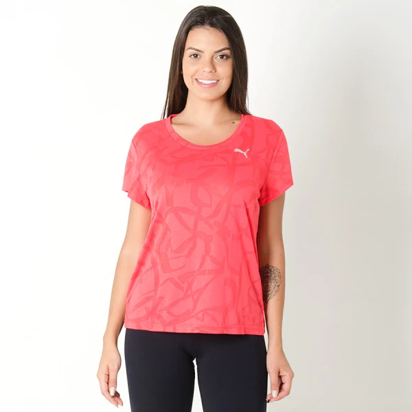 CAMISETA PUMA TRANSITION BURN OUT TEE FEMININA - Pink