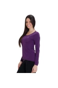 CAMISETA RAINHA LEGERÍSSIMO MANGA LONGA FEMININA - Roxo CAMISETA RAINHA LEGERÍSSIMO MANGA LONGA FEMININA - Roxo
