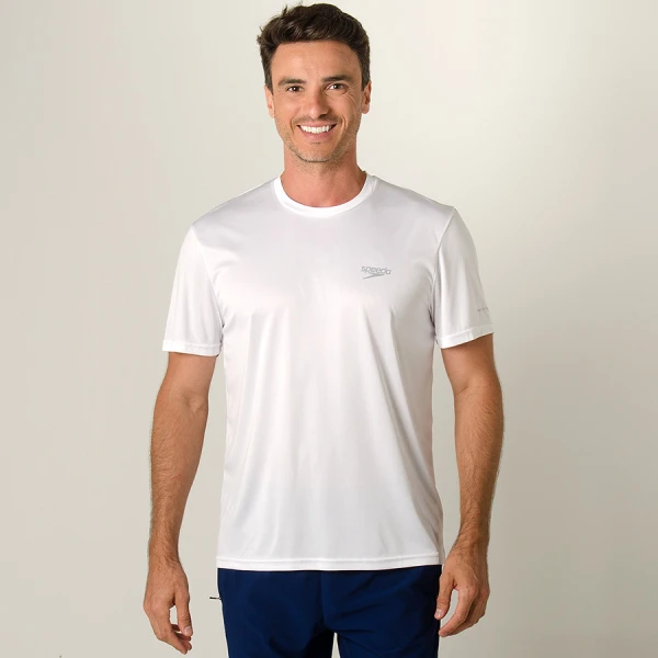 CAMISETA SPEEDO BASIC INTERLOCK UV50 MASCULINA - Branco