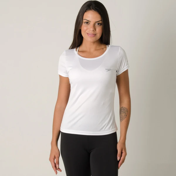CAMISETA SPEEDO INTERLOCK UV50 FEMININA - Branco