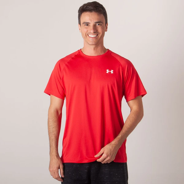 CAMISETA UNDER ARMOUR TECH SS TEE BRAZIL MASCULINA - Vermelho/branco