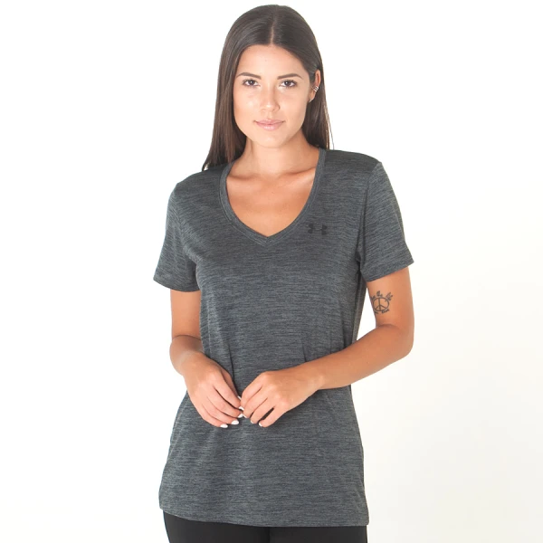 CAMISETA UNDER ARMOUR V NECK TWIST FEMININA - Grafite