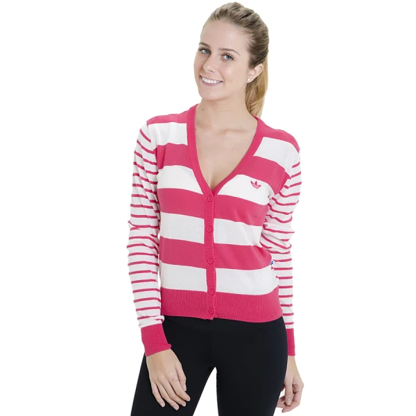 CARDIGAN ADIDAS TRF FEMININO - Pink/branco