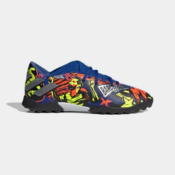 CHUTEIRA ADIDAS NEMEZIZ MESSI 19.3 SOCIETY INFANTIL - Azul/amarelo