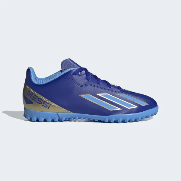 CHUTEIRA ADIDAS X CRAZY MESSI 23 CLUB TF SOCIETY INFANTIL - Azul/dourado