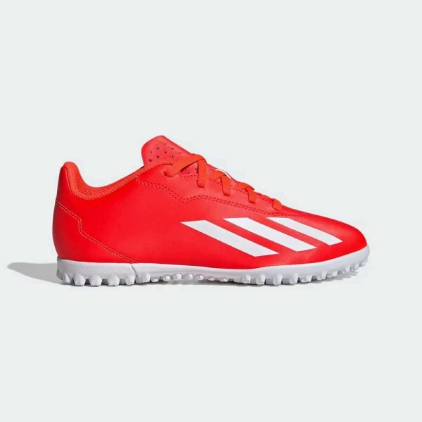CHUTEIRA ADIDAS X CRAZYFAST CLUB SOCIETY INFANTIL - Laranja/branco
