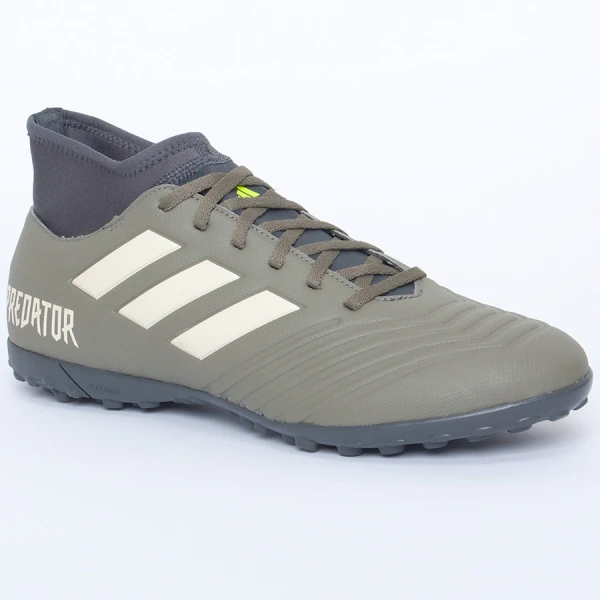 CHUTEIRA BOTINHA ADIDAS PREDATOR 19.4 TF - Verde/bege