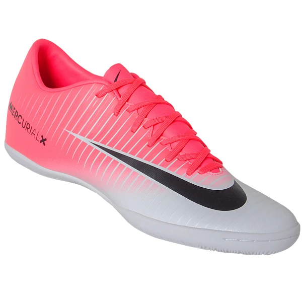 CHUTEIRA FUTSAL NIKE MERCURIALX VICTORY VI IC - Pink/branco