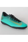 CHUTEIRA NIKE VAPORX 12 CLUB CR7 TF - Verde/dourado