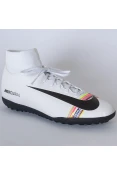 CHUTEIRA SOCIETY NIKE CR7 MERCURIALX SUPERFLY 6 CLUB TF - Branco/preto CHUTEIRA SOCIETY NIKE CR7 MERCURIALX SUPERFLY 6 CLUB TF - Branco/preto