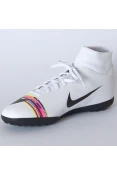 CHUTEIRA SOCIETY NIKE CR7 MERCURIALX SUPERFLY 6 CLUB TF - Branco/preto CHUTEIRA SOCIETY NIKE CR7 MERCURIALX SUPERFLY 6 CLUB TF - Branco/preto