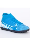 CHUTEIRA SOCIETY NIKE MERCURIAL SUPERFLY 7 CLUB TF INFANTIL - Azul/branco CHUTEIRA SOCIETY NIKE MERCURIAL SUPERFLY 7 CLUB TF INFANTIL - Azul/branco