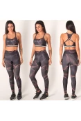 CONJUNTO COLCCI TOP E CALÇA FEMININA - Chumbo/salmao CONJUNTO COLCCI TOP E CALÇA FEMININA - Chumbo/salmao