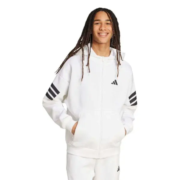 JAQUETA ADIDAS 3S FUTURE ICONS C/CAPUZ MASCULINA - Branco