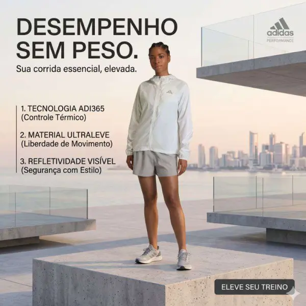 JAQUETA ADIDAS ADI365 RUNNING - Branco