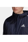 JAQUETA ADIDAS CORTA-VENTO PRIMEGREEN ESSENTIALS 3-STRIPES MASCULINA - Marinho/branco