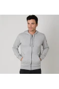 JAQUETA ADIDAS ESSENTIALS BASE FLEECE COM CAPUZ MASCULINA - Cinza