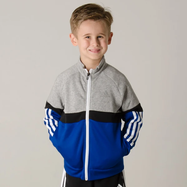JAQUETA ADIDAS LB FB TRACK TOP INFANTIL - Cinza/azul